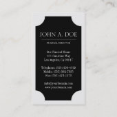 Funeral Director Black Plaque/Classic White Visitekaartje (Achterkant)