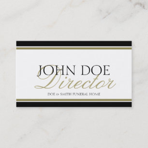 Funeral Director Gold Script Visitekaartje