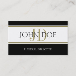 Funeral Director Gold Stripes Visitekaartje