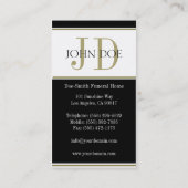 Funeral Director Gold Stripes Visitekaartje (Achterkant)