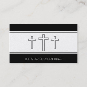 Funeral Director Gray Crosses Crucifixes Platinum Visitekaartje