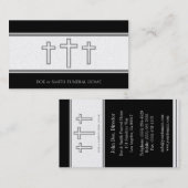 Funeral Director Gray Crosses Crucifixes Platinum Visitekaartje (Voorkant / Achterkant)