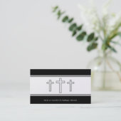 Funeral Director Gray Crosses Crucifixes Platinum Visitekaartje (Staand voorkant)