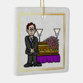 Funeral Director met Casket Kerstversiering Keramisch Ornament (Rechts)