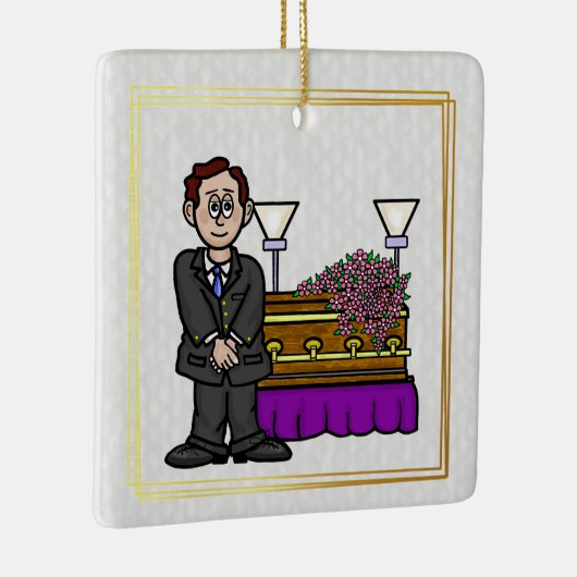 Funeral Director met Casket Kerstversiering Keramisch Ornament (Rechts)
