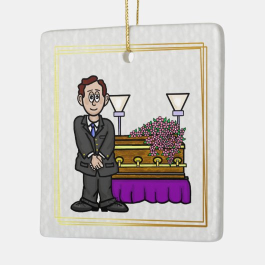 Funeral Director met Casket Kerstversiering Keramisch Ornament (Links)