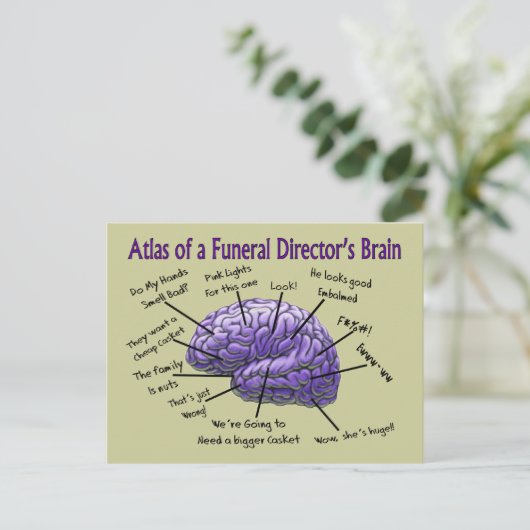 Funeral Director/Mortician Funny Brain Design Briefkaart (Staand voorkant)