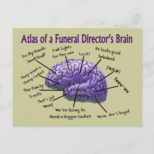Funeral Director/Mortician Funny Brain Design Briefkaart (Voorkant)