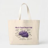 Funeral Director/Mortician Funny Brain Design Grote Tote Bag (Voorkant)
