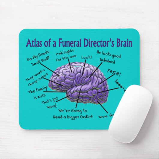 Funeral Director/Mortician Funny Brain Design Muismat (Met muis)