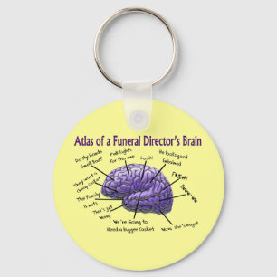 Funeral Director/Mortician Funny Brain Design Sleutelhanger