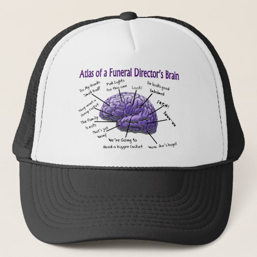 Funeral Director/Mortician Funny Brain Design Trucker Pet (Voorkant)