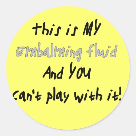 Funeral Director/Mortician Funny Gifts Ronde Sticker (Voorkant)