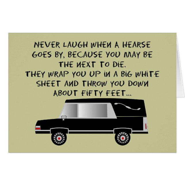 Funeral Director/Mortician Funny Hearse Design (Voorkant Horizontaal)