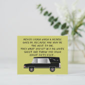 Funeral Director/Mortician Funny Hearse Design Briefkaart (Staand voorkant)