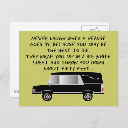 Funeral Director/Mortician Funny Hearse Design Briefkaart (Voorkant / Achterkant)