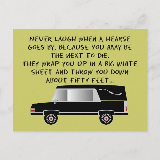 Funeral Director/Mortician Funny Hearse Design Briefkaart (Voorkant)
