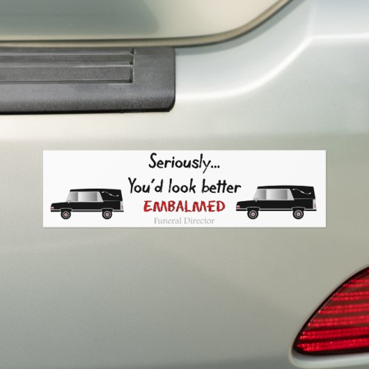 Funeral Director/Mortician Funny Hearse Design Bumpersticker (Op auto)