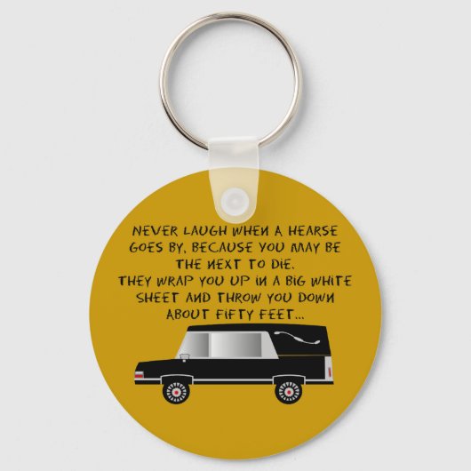 Funeral Director/Mortician Funny Hearse Design Sleutelhanger (Voorkant)