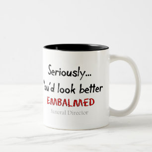 Funeral Director/Mortician Funny Hearse Design Tweekleurige Koffiemok