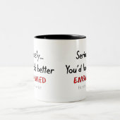 Funeral Director/Mortician Funny Hearse Design Tweekleurige Koffiemok (Center)