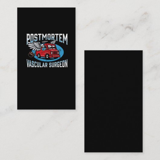 Funeral Director Postmortem Vascular Surgeon Visitekaartje (Voorkant / Achterkant)
