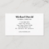 Funeral Director Visitekaartje (Achterkant)