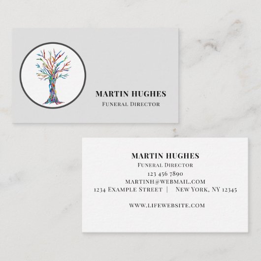 Funeral Director Visitekaartje (Voorkant / Achterkant)