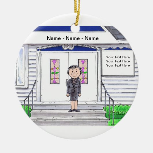 Funeral Director - Vrouw Keramisch Ornament (Voorkant)