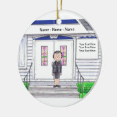 Funeral Director - Vrouw Keramisch Ornament (Links)