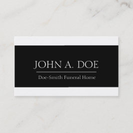 Funeral Director White/Black Banner Visitekaartje