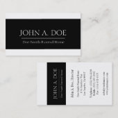 Funeral Director White/Black Banner Visitekaartje (Voorkant / Achterkant)