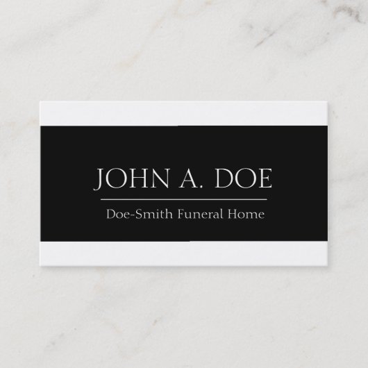 Funeral Director White/Black Banner Visitekaartje (Voorkant)