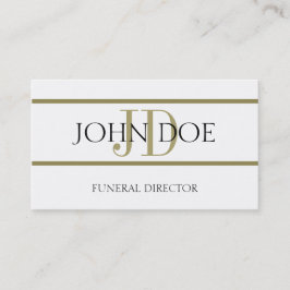 Funeral Director White/Gold Stripe Visitekaartje