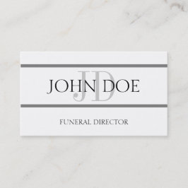 Funeral Director White/Grey Stripe Visitekaartje