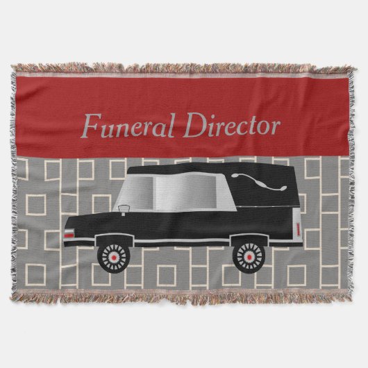 Funeral Director Woven Blanket Red Deken (Voorkant)
