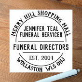 Funeral Directors Rubber Stamp Rubberstempel