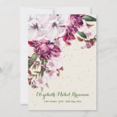 Funeral Elegant Burgundy Floral Kaart (Achterkant)