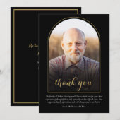 Funeral Elegant Gold Arch Photo Bedankkaart (Voorkant / Achterkant)