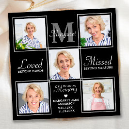 Funeral Elegant Photo Collage Memorial Sympathie Bedankkaart