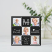 Funeral Elegant Photo Collage Memorial Sympathie Bedankkaart (Staand voorkant)