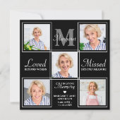 Funeral Elegant Photo Collage Memorial Sympathie Bedankkaart (Voorkant)