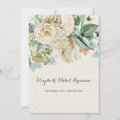 Funeral Elegant Roos Floral Green Foliage Kaart (Achterkant)