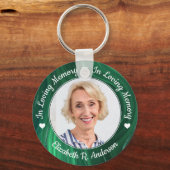 Funeral Emerald Green Marble Photo Memorial Sleutelhanger (Achterkant)