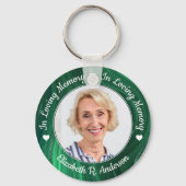 Funeral Emerald Green Marble Photo Memorial Sleutelhanger (Achterkant)