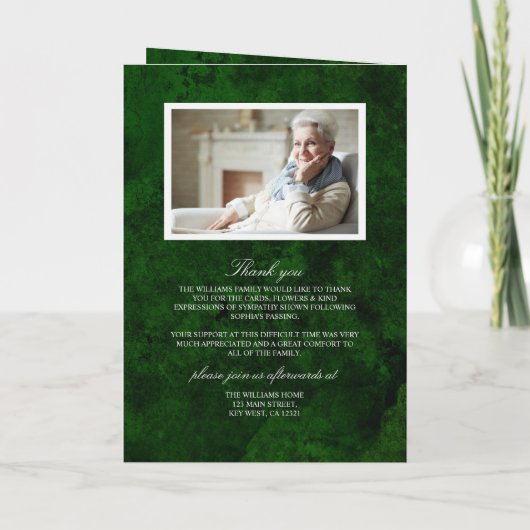 Funeral Emerald Greenery |Memorandum Programma (Achterkant)