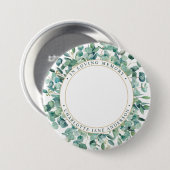 Funeral Eucalyptus Persoonlijke foto Memorial Ronde Button 7,6 Cm (Voorkant /achterkant)