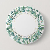 Funeral Eucalyptus Persoonlijke foto Memorial Ronde Button 7,6 Cm (Voorkant)