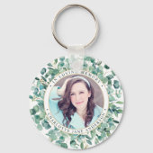 Funeral Eucalyptus Persoonlijke foto Memorial Sleutelhanger (Voorkant)
