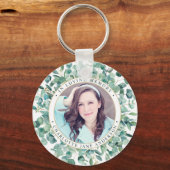 Funeral Eucalyptus Persoonlijke foto Memorial Sleutelhanger (Voorkant)
